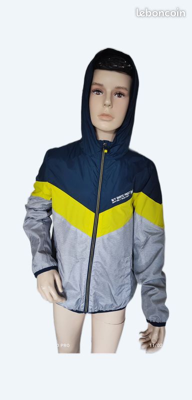 K way gris jaune garcon 10ans disponible Vêtements