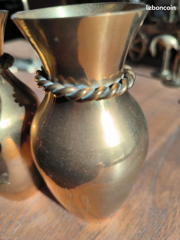 Lot 2 petits vases en laiton (image 3)