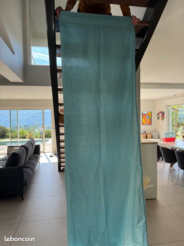 Rideaux x2 IKEA bleu turquoises (image 1)