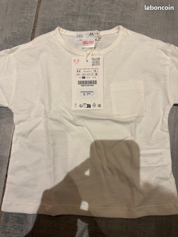Haut Manches Longues Zara Bébé Fille - Taille 6-9 Mois (74 Cm) - Neuf Avec étiquettes