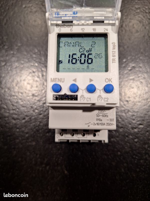 Theben 6120130 TR 612 top3 I Horloge programmable Digitale I Programme hebdomadaire I 2 canaux I Idéale pour Les LED (image 3)