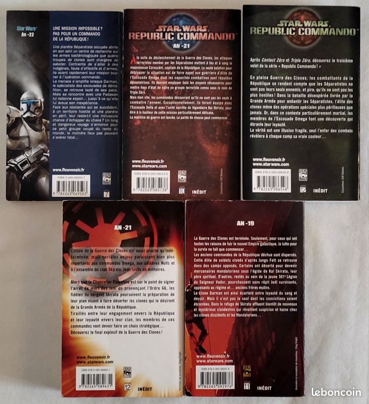 Star Wars, Republic Commando - Série Complète Tome 1, 2, 3, 4 et 5 - Fleuve Noir (image 3)