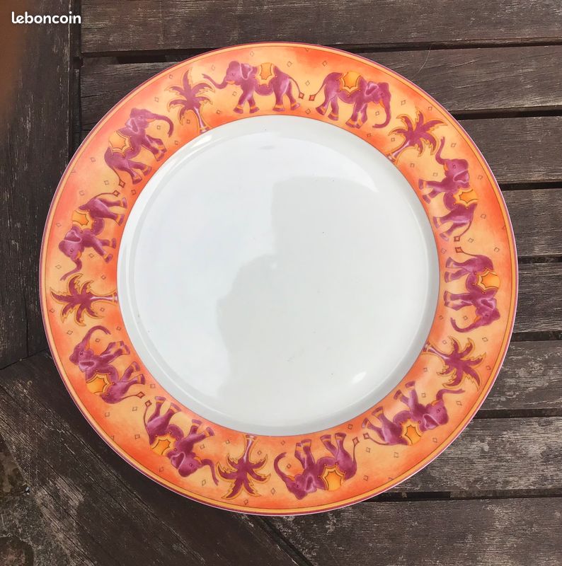 Assiettes à Dessert Anciennes, Orangeraie - Lot De 4 Assiettes à