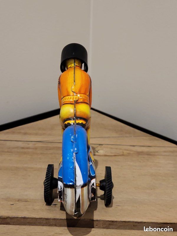 Moto En Tôle Lithographiée WJ – Friction – 16,5 Cm – Vintage Allemagne – Tintoy