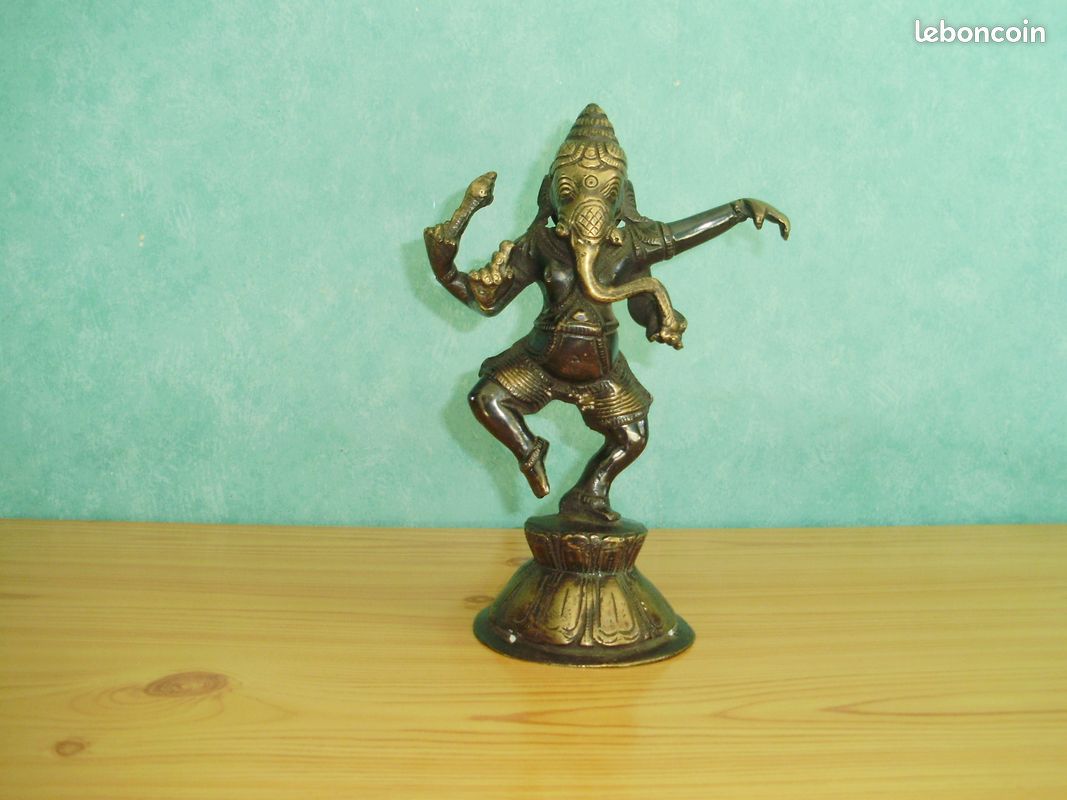 GANESH TETE D ELEPHANT BRONZE STATUETTE