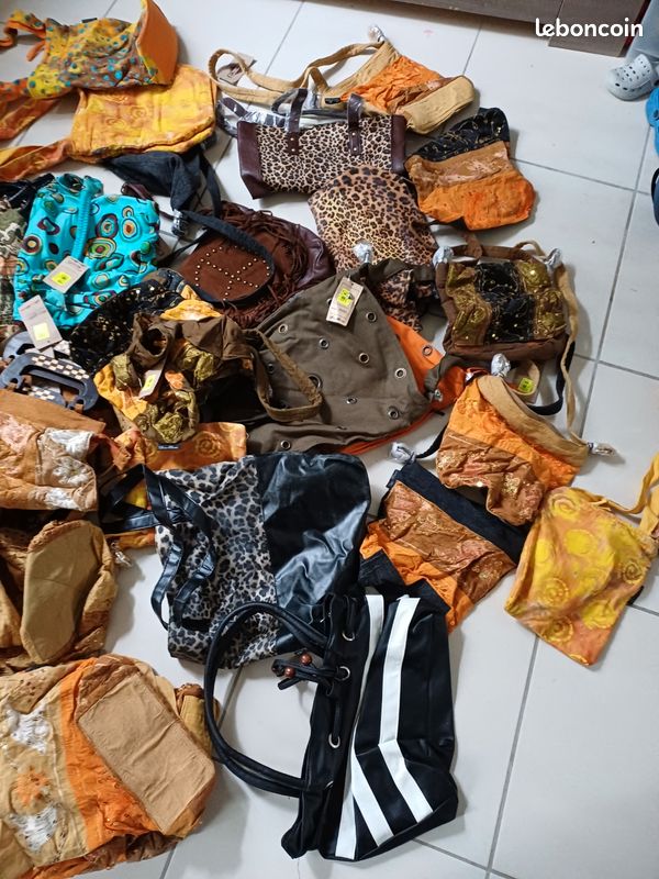 Lot De 5 Sacs à Main Femme - Fourre-tout En Simili Cuir - Multicouleur - Occasion Très Bon état