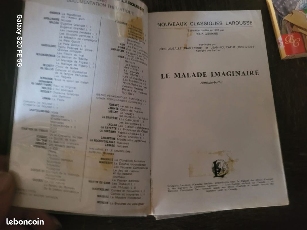 Livre de poche « Le malade imaginaire - Molière » (image 2)