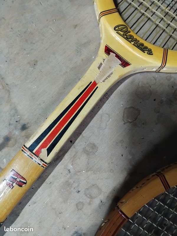 Vintage lot de deux raquettes tennis en bois Tournament Oxford