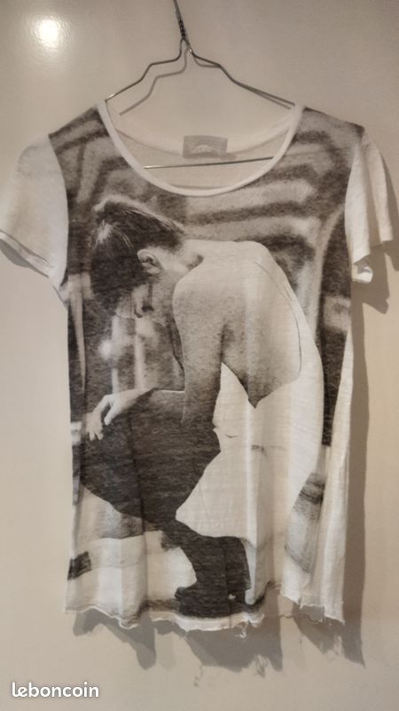 Superbe tee-shirt femme ZARA T. 36 NICKEL (image 1)