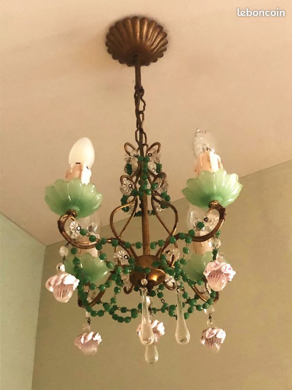 Lustre style murano opale verte (image 1)