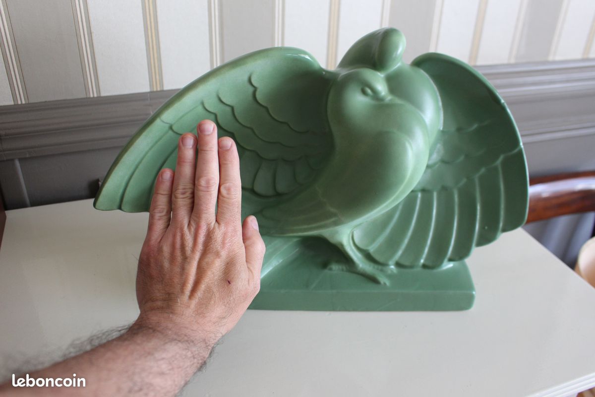 Lejan - Pigeons céramique -art déco 1930 (image 4)