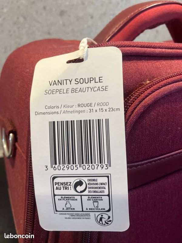 Sac Vanity neuf torrente couture bordeaux grande capacité (image 9)