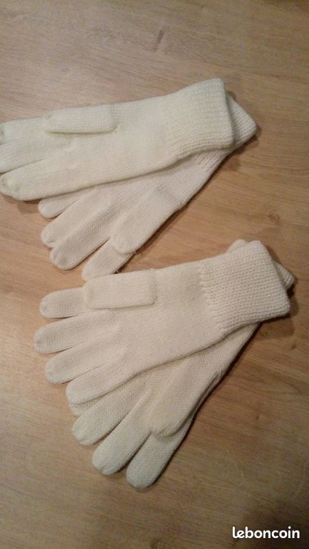 Neuf-Deux-Paires-De-Gants-Blanc (image 2)