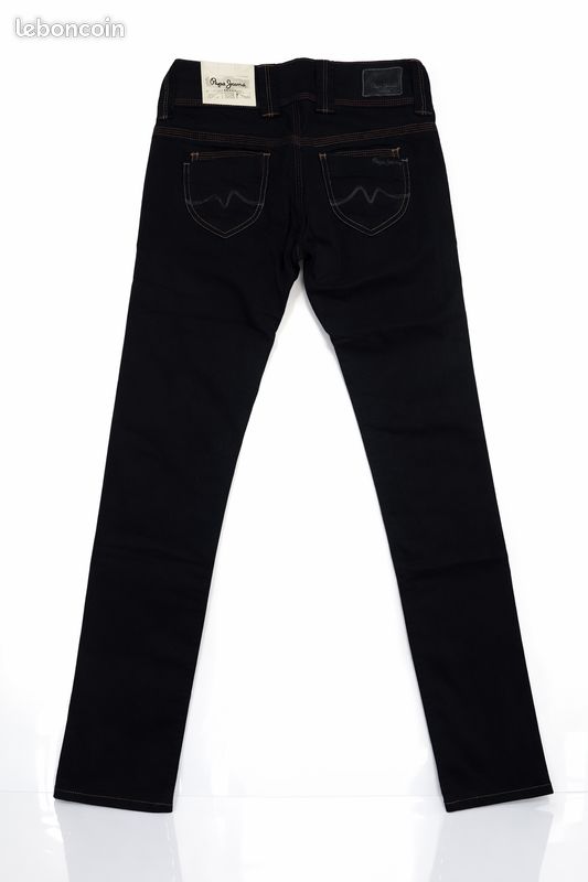 Pantalon Denim Pepe Jeans London - Motif Tigre Doré - Taille 6 Réglable - Occasion Très Bon État