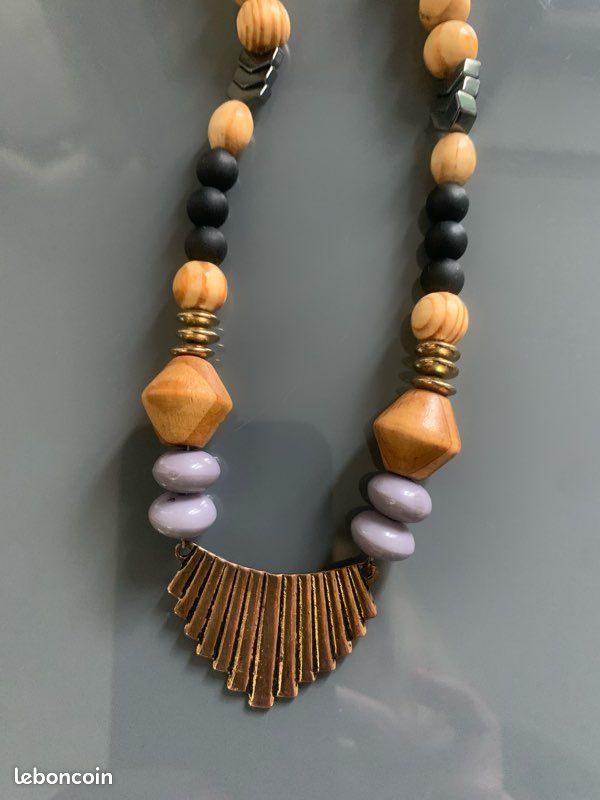 Collier sautoir ethnique signé (image 2)