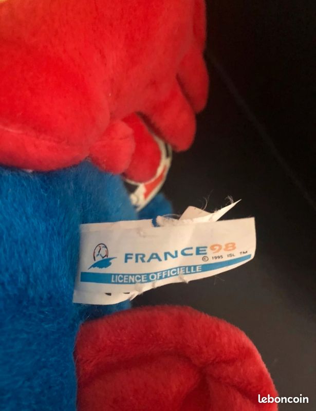 Mascotte Officielle Coupe Du Monde 1998 – Footix En Mousse – Figurine Vintage