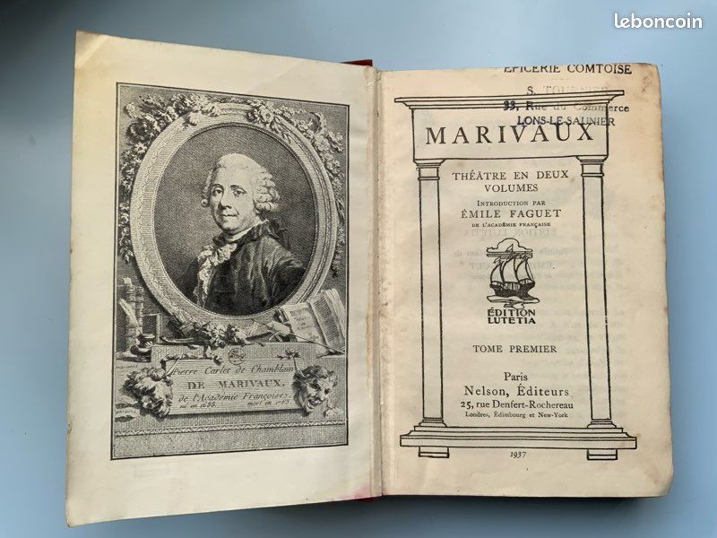 Théâtre de Marivaux tome 1, edition lutetia, Nelson, 1933 (image 2)