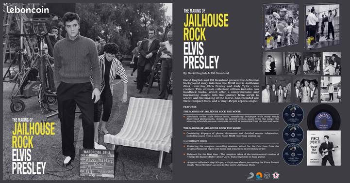 Elvis Presley The Making Of Jailhouse Rock Radio Recorders Studio-Mgm Soundstage Hollywood Avril Mai Juillet 1957 Box 2 livres couverture rigide 365 Pg-85 Pg 3 Cd Soundboard Vinyl 45 Tours Scellé Rare (image 5)
