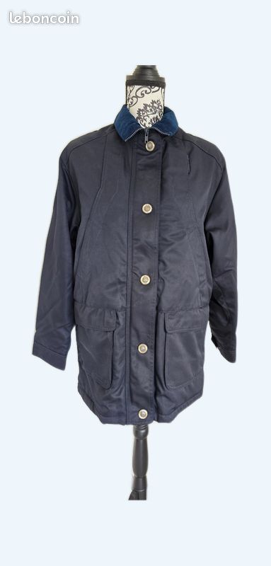 Parka Caban Vintage Bleu Marine Taille 38/40 - Occasion Très Bon état, Style Marin Années 70