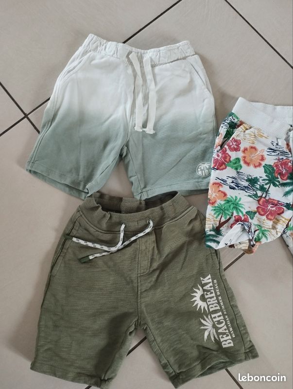 Short midi en lin et coton avec cordon de serrage vert - Zippy