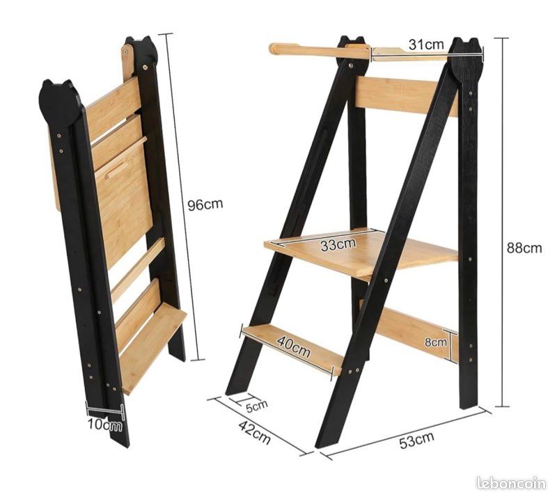 Tour d Observation Enfant, Tour Montessorienne d'apprentissage Pliable Multi -usages Tour d'apprentissage en Bois Naturel de Bouleau, Pliable, Sécurité- 88 * 45 * 45 cm-Blanc Tour d Observation Enfant, Tour Montessorienne d'apprentissage Pliable Multi -usages Tour d'apprentissage en Bois Naturel de Bouleau, Pliable, Sécurité- 88 * 45 * 45 cm-Blanc