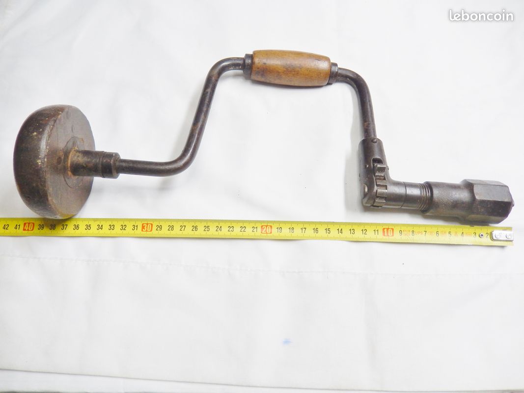 Ancien vilebrequin chignole manuelle vintage perceuse à main breveté SGDG - Collection