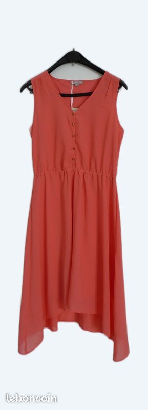 Robe Fille Splendid Sans Manches - Taille 10 - Couleur Corail/rose Chaud à Rayures - Neuve Avec étiquettes