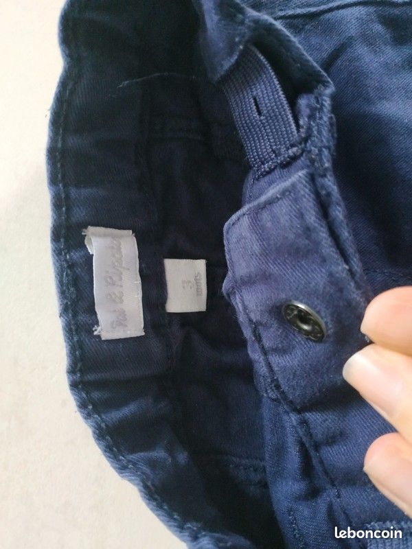 Lot pantalon, t-shirt, gilet 3 mois - garçon (image 7)