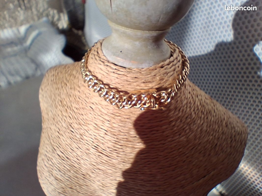Bracelet Gourmette Double Maille Plaqué Or Vintage - Poinçon 5832 - Occasion Superbe état