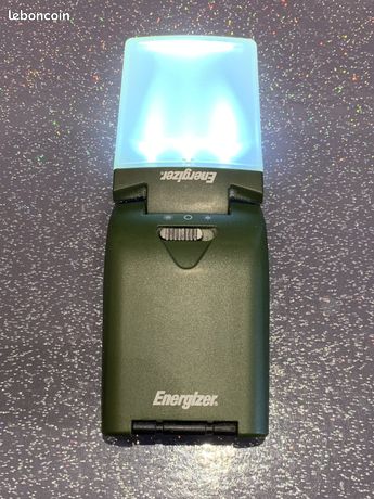 Lampe Torche Plate Vintage Energizer - Verte - Métal Française - Non Testée