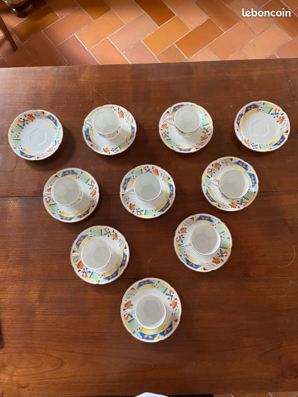 Tasses et soucoupes Art Déco Porcelaine Epag Tchécoslovaqui (image 3)