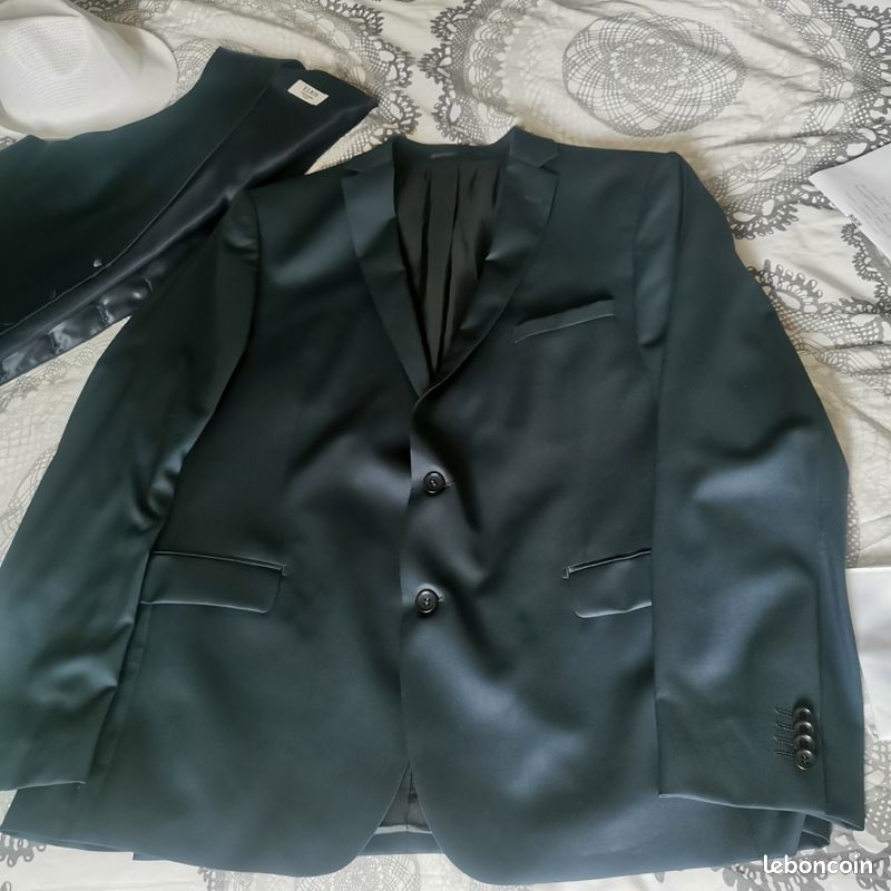 Costume Homme Anthracite Cerruti En Laine Italienne - Taille 50/42, Très Bon état