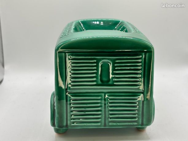 Cendrier Publicitaire Faïence Citroën DS – Garage Gallet Besançon – Vert – 25cm