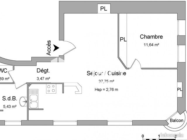 Appartement a louer bourgoin-jallieu - 2 pièce(s) - 60 m2 - Surfyn