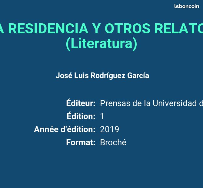 LA RESIDENCIA Y OTROS RELATOS (Literatura) - José Luis Rodríguez García (image 2)