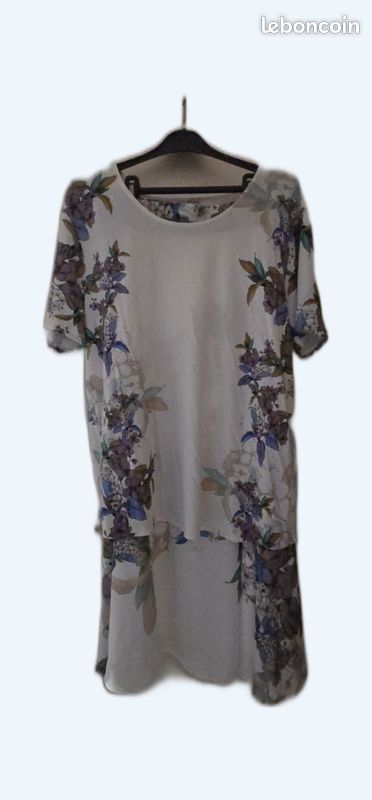 Ensemble Jupe En Soie + Haut En Coton Caractère - Taille 44/46 - Blanc, Neuf Avec étiquettes