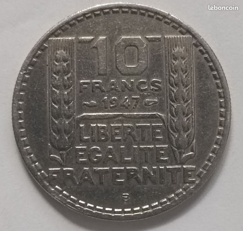 Pièce monnaie franc 10 franc 1947 " B " (image 2)