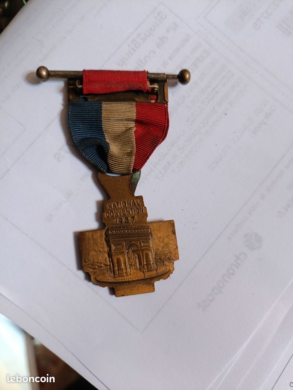 Médaille Commémorative En Bronze - Visite En France Légion Américaine 1927 - Vintage