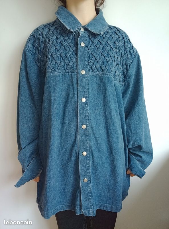 Chemise en jean bleu denim, veste, surchemise, western, fisherman (image 5)