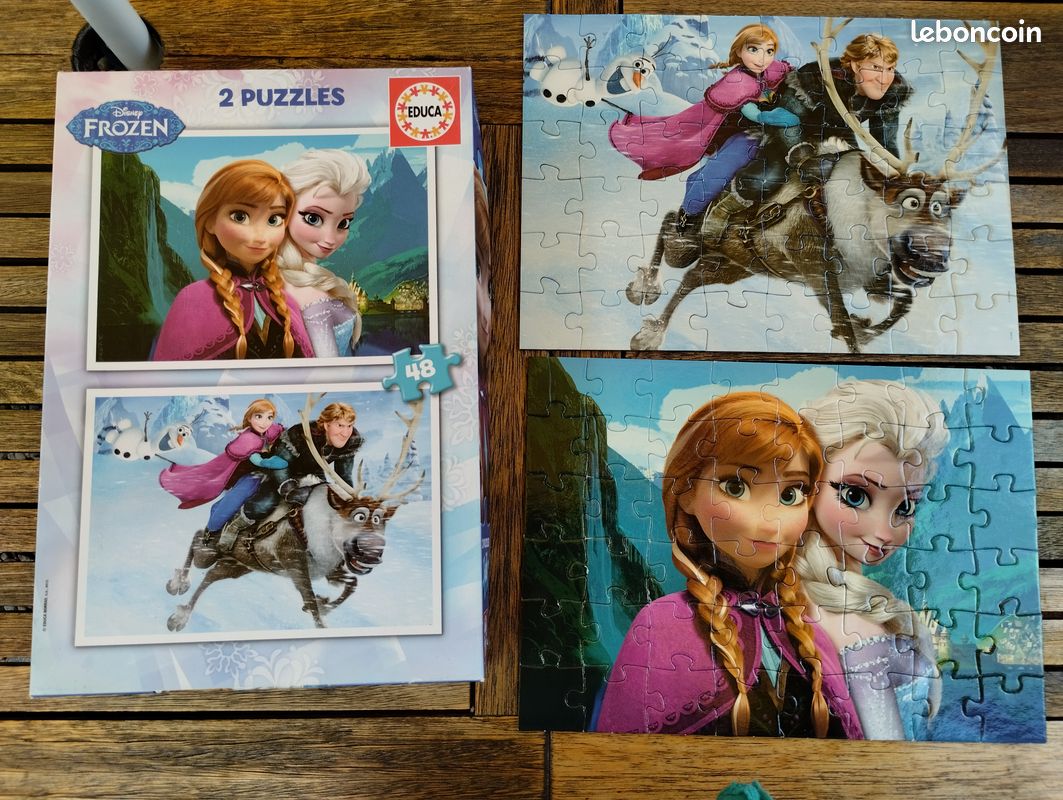Puzzles 2x 48 pièces la reine des neiges (image 3)
