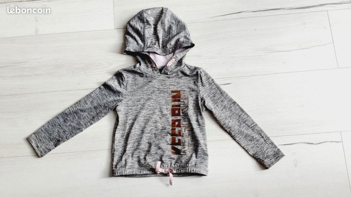 Vêtement fille sweat sportwear à capuche gris Orchestra ans - Main Image