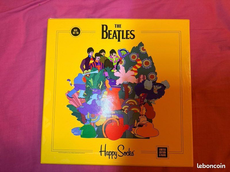 Lot De 6 Paires De Chaussettes The Beatles Happy Socks - Taille 10-13, édition Limitée 50 Ans