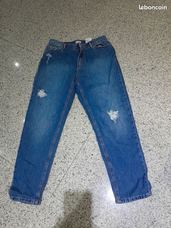 Pantalon Femme Jean Mom Camaieu Jeans Femme T40 Mom Fit Camaïeu