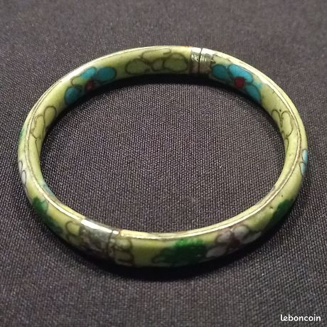 Bracelet Jonc Cloisonné émail Vintage - Bijou Ancien - Occasion