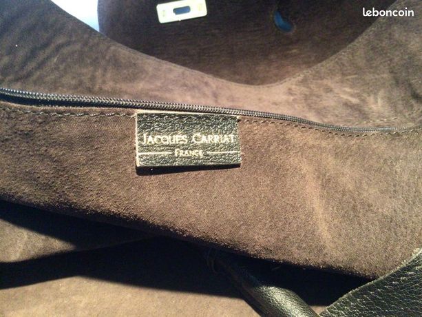 Sac Fourre-Tout En Cuir Pleine Fleur Jacques Carriat - Occasion, Couleurs Vives