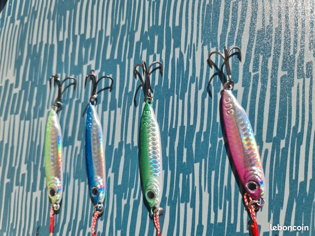 Sougayilang Leurres de pêche Jigs Cuillères en métal Micro Jigging Bait-B-6,5 cm/24,9 g 5 pièces avec boîte
