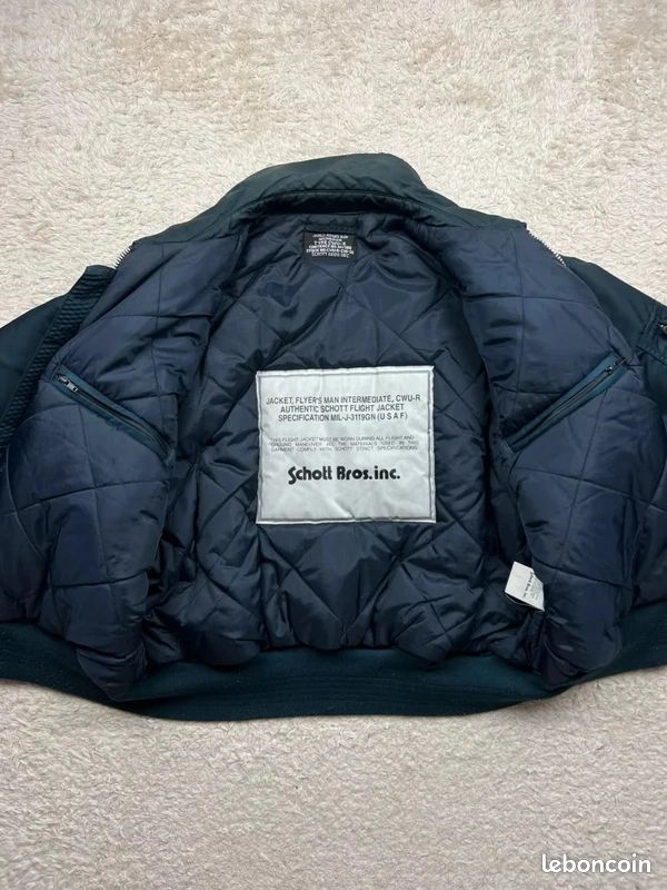 Jacket Bombers Schott marine Vintage y2k 90's- Type CWU-R - XL homme (image 12)