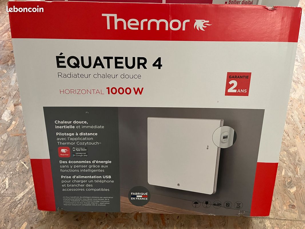 Thermor 427233 Radiateur Chaleur douce Equateur 4 horizontal Blanc mat 1000W (image 1)