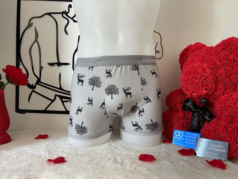 đŠ Boxer homme gris clair motifs cerfs â Style nature & confort (image 1)