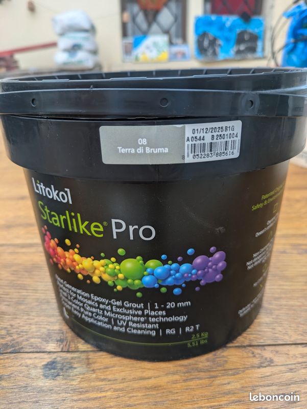 2 pots de joint époxy Litokol Starlike Pro neufs - Couleur Terra di Bruma (image 3)